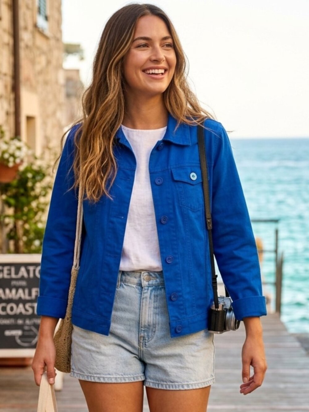Chico's Womens XL Linen Blue Button Down Shirt  levis Jacket Medium